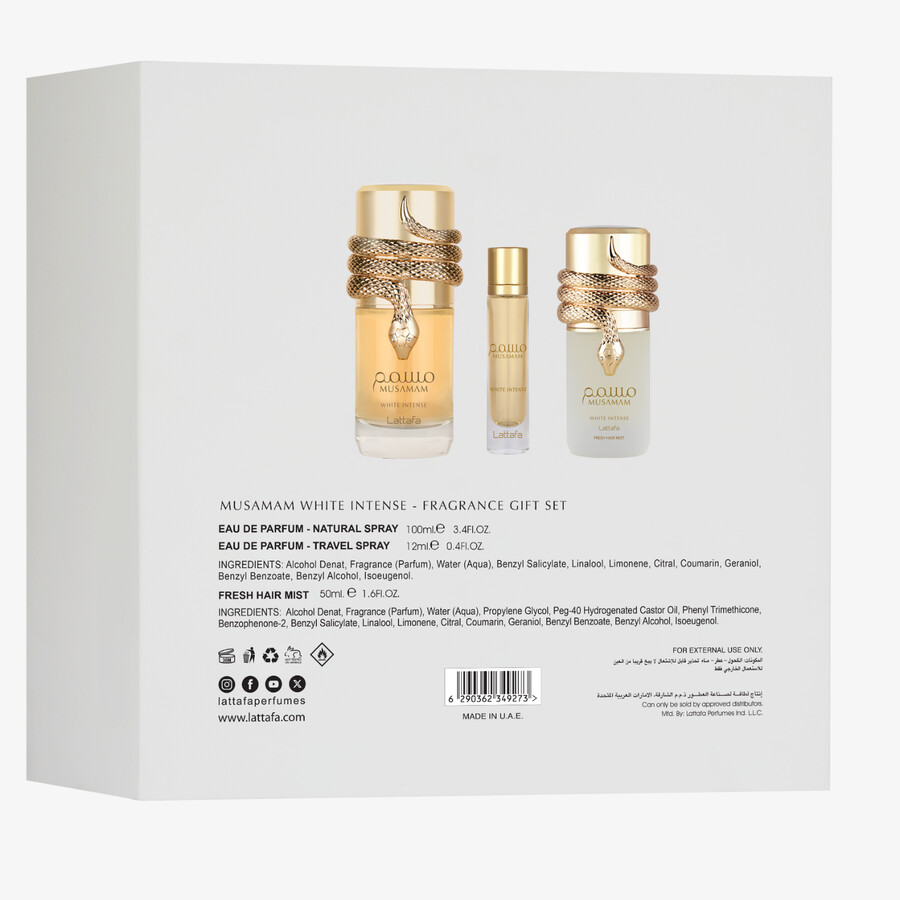 set cadou musamam white intense 3 buc.